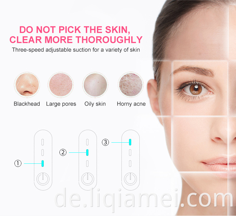 Tragbare Hautpflege Gesichtsnase Elektrische Ultraschallakne Porenreiniger Vakuum -Schwarzkopf -Saugentfernung